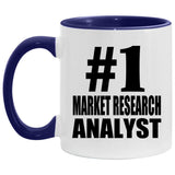 Number One #1 Market Research Analyst - 11oz Accent Mug Purple