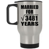59th Anniversary Married For Square Root of 3481 Years - Silver Travel Mug
