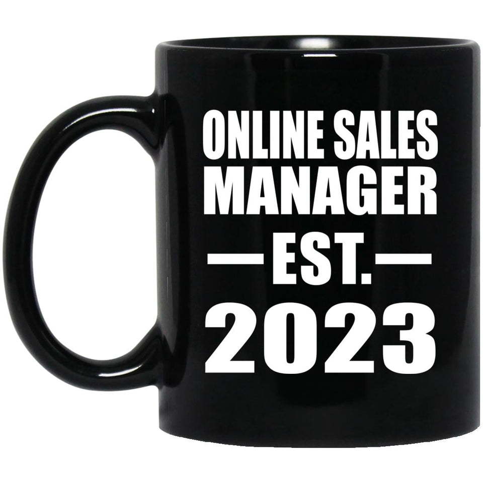 Online Sales Manager Established EST. 2023 - 11oz Coffee Mug Black