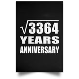 58th Anniversary Square Root of 3364 Years Anniversary - Poster Portrait