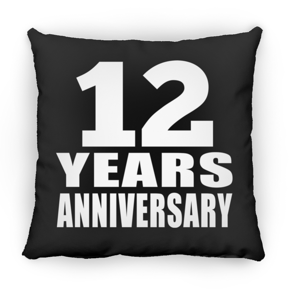 12th Anniversary 12 Years - Throw Pillow Black