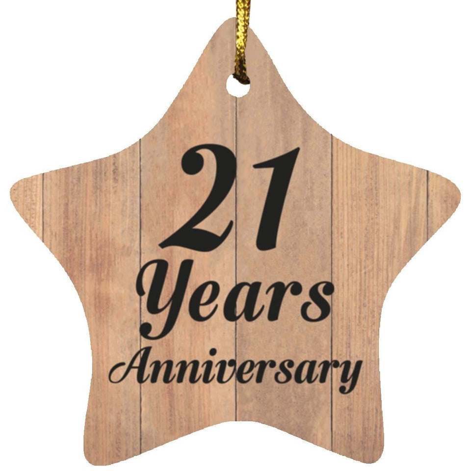 21st Anniversary 21 Years Anniversary - Star Ornament C