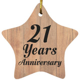 21st Anniversary 21 Years Anniversary - Star Ornament C
