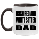 Irish Red And White Setter Dad - 11oz Accent Mug Black