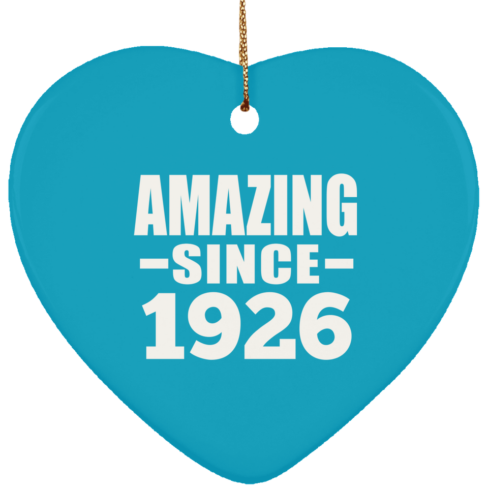 98th Birthday Amazing Since 1926 - Heart Ornament