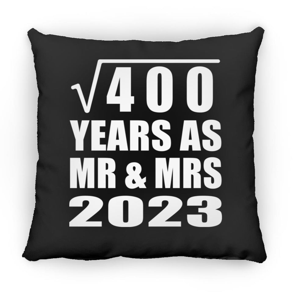 20th Anniversary Square Root of 400 Years As Mr & Mrs 2023 - Throw Pillow Black