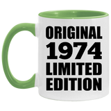 50th Birthday Original 1974 Limited Edition - 11oz Accent Mug Green