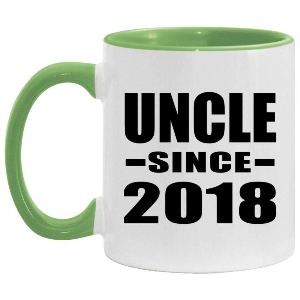 Uncle Since 2018 - 11oz Accent Mug Green