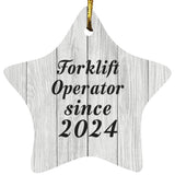 Forklift Operator Since 2024 - Star Ornament F