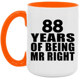 88th Anniversary 88 Years Of Being Mr Right - 15oz Accent Mug Orange