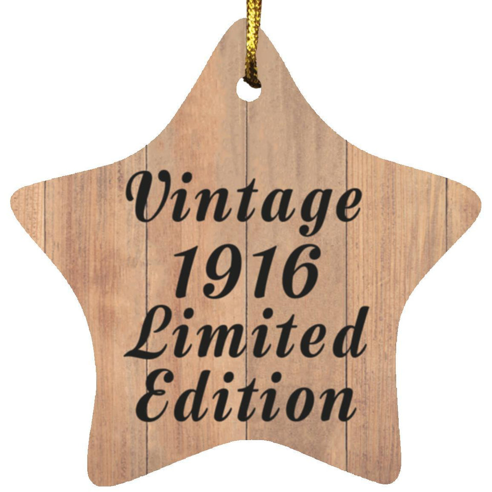 108th Birthday Vintage 1916 Limited Edition - Star Ornament C