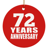 72nd Anniversary 72 Years Anniversary - Circle Ornament