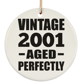 23rd Birthday Vintage 2001 Aged Perfectly - Circle Ornament