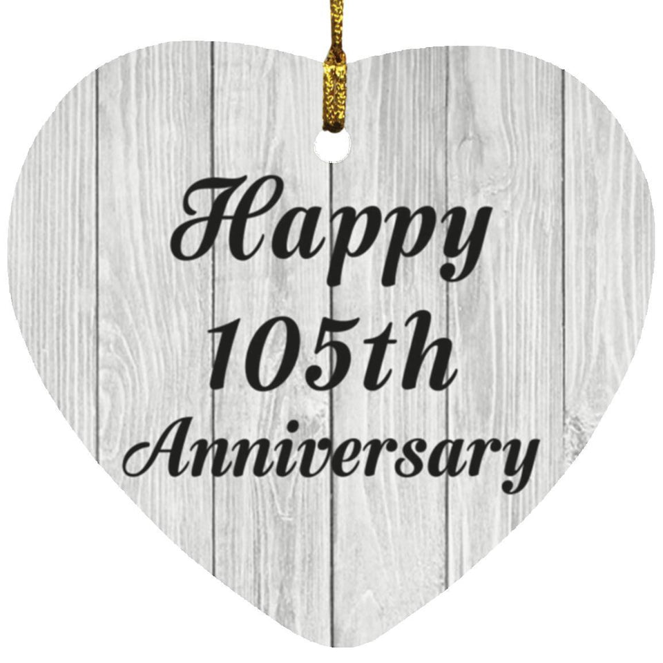 Happy 105th Anniversary - Heart Ornament F