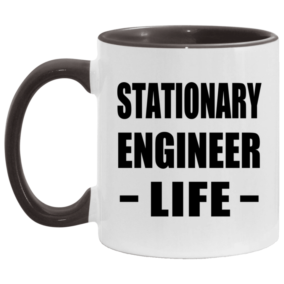 Stationary Engineer Life - 11oz Accent Mug Black