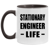 Stationary Engineer Life - 11oz Accent Mug Black