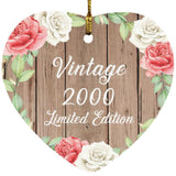 24th Birthday Vintage 2000 Limited Edition - Heart Ornament B