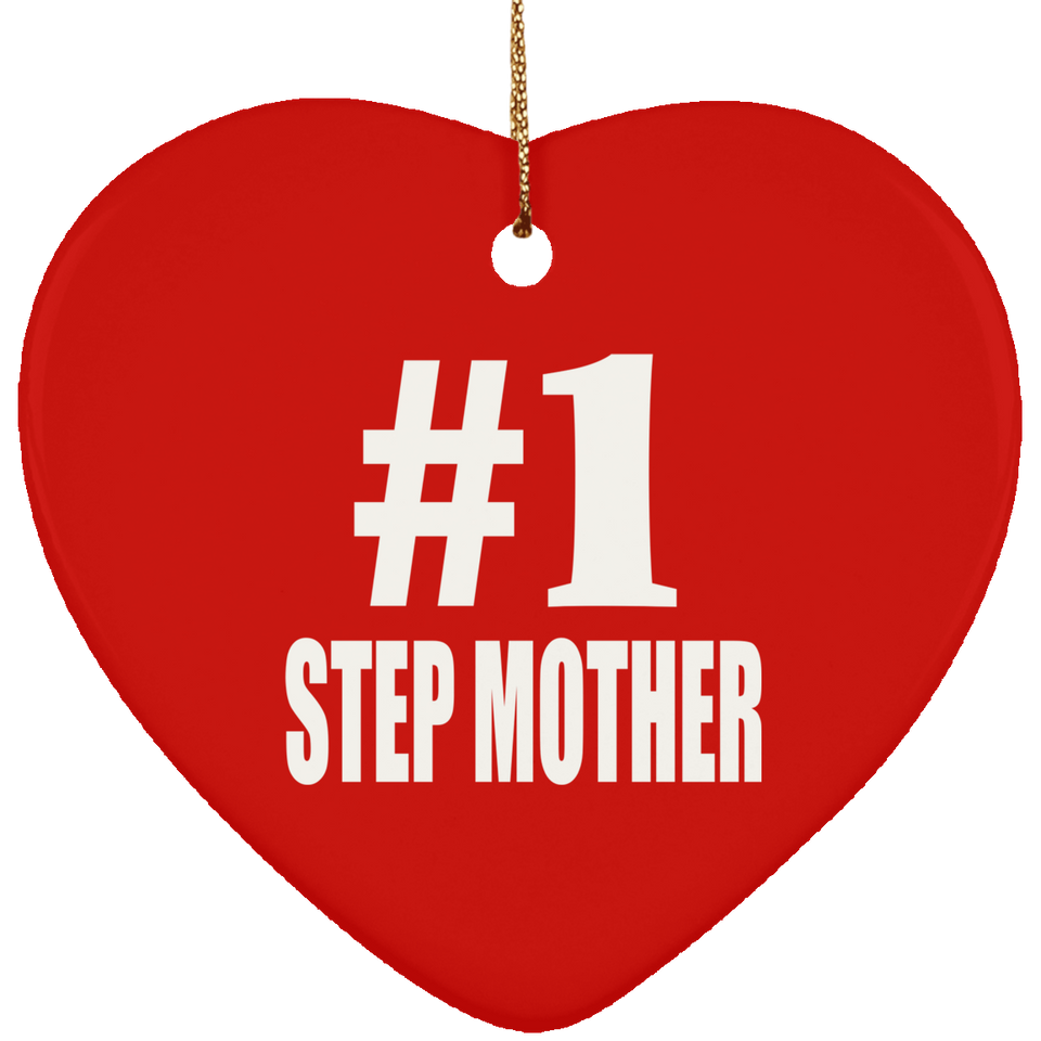 Number One #1 Step Mother - Heart Ornament