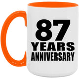 87th Anniversary 87 Years Anniversary - 15oz Accent Mug Orange