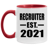 Recruiter Established EST. 2021 - 11oz Accent Mug Red