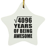 64th Birthday Square Root of 4096 Years of Being Awesome - Star Ornament