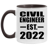 Civil Engineer Established EST. 2022 - 11oz Accent Mug Black
