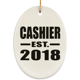 Cashier Established EST. 2018 - Oval Ornament