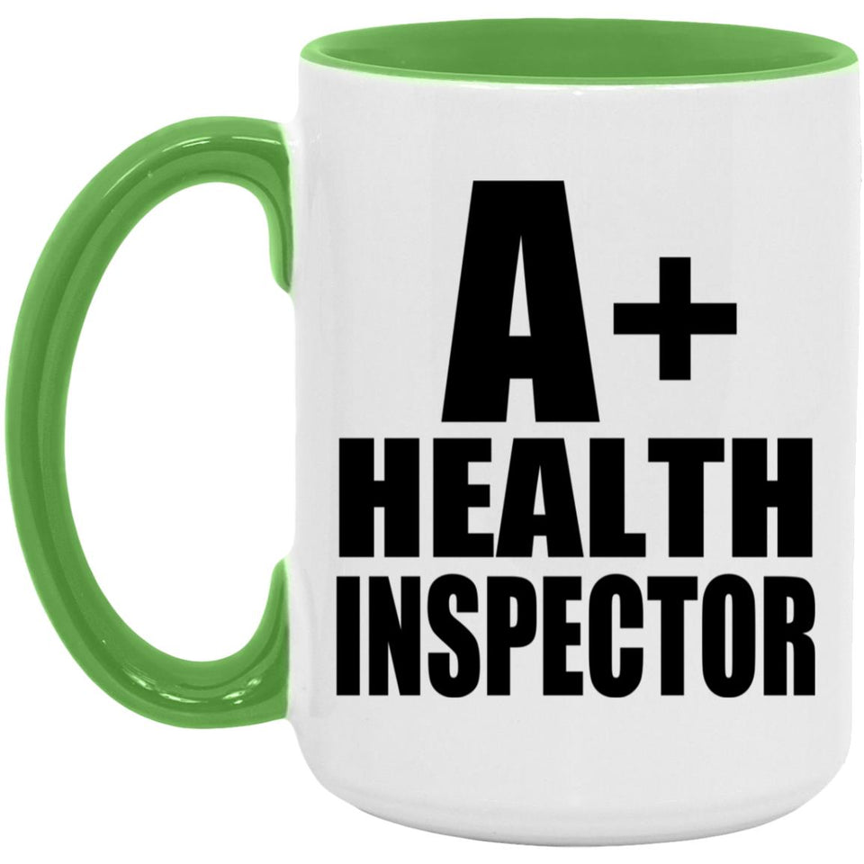 A+ Health Inspector - 15oz Accent Mug Green