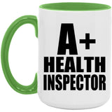A+ Health Inspector - 15oz Accent Mug Green