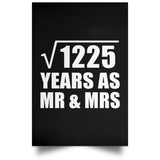 35th Anniversary Square Root of 1225 Years As Mr & Mrs - Poster Portrait