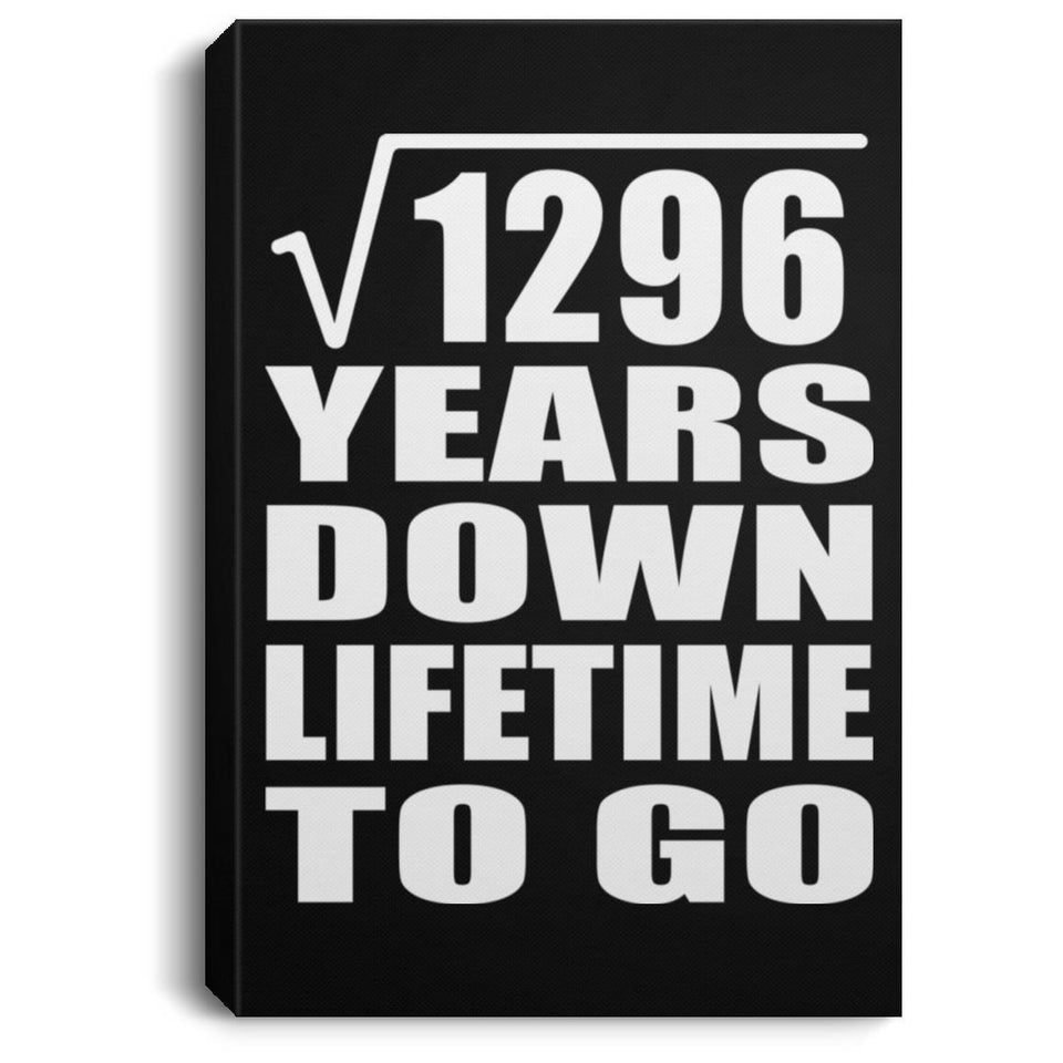 36th Anniversary Square Root of 1296 Years Lifetime To Go - Canvas Portrait
