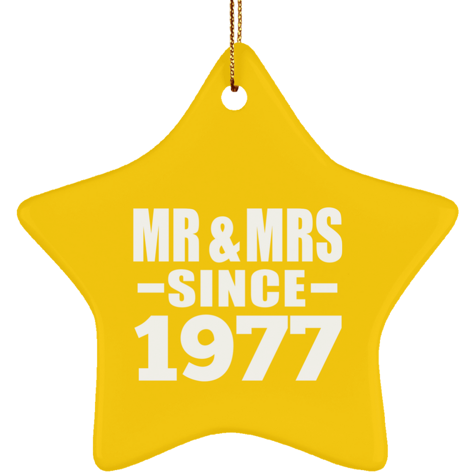 47th Anniversary Mr & Mrs Since 1977 - Star Ornament
