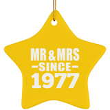 47th Anniversary Mr & Mrs Since 1977 - Star Ornament