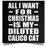 All I Want For Christmas Is My Diluted Calico Cat - Poster Square