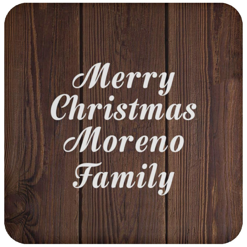 Merry Christmas Moreno Family - Drink Coaster D