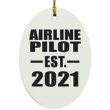 Airline Pilot Established EST. 2021 - Oval Ornament