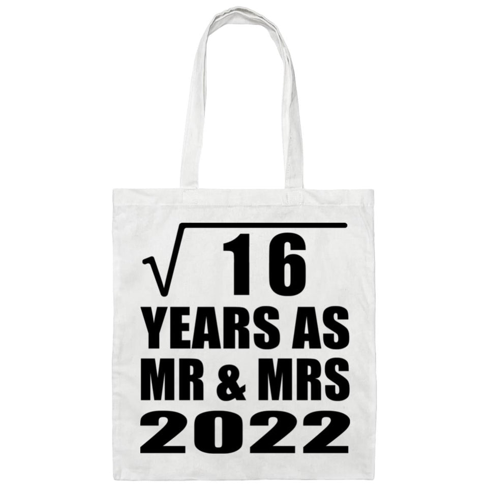 4th Anniversary Square Root of 16 Years As Mr & Mrs 2022 - Tote Bag White