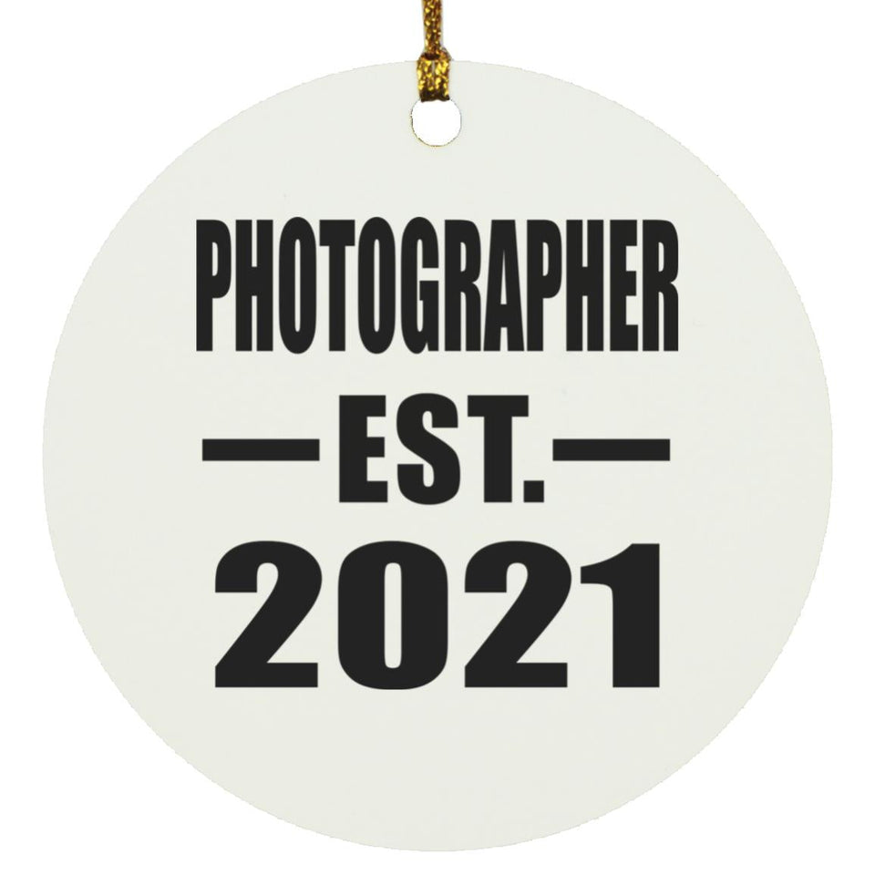 Photographer Established EST. 2021 - Circle Ornament