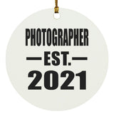 Photographer Established EST. 2021 - Circle Ornament