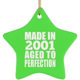 23rd Birthday Made In 2001 Aged to Perfection - Star Ornament