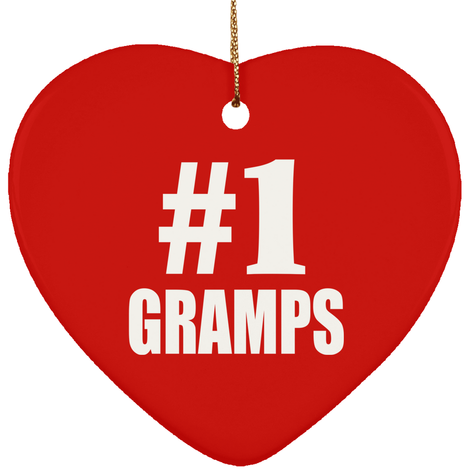 Number One #1 Gramps - Heart Ornament