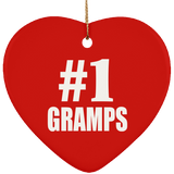 Number One #1 Gramps - Heart Ornament
