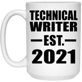 Technical Writer Established EST. 2021 - 15oz Coffee Mug
