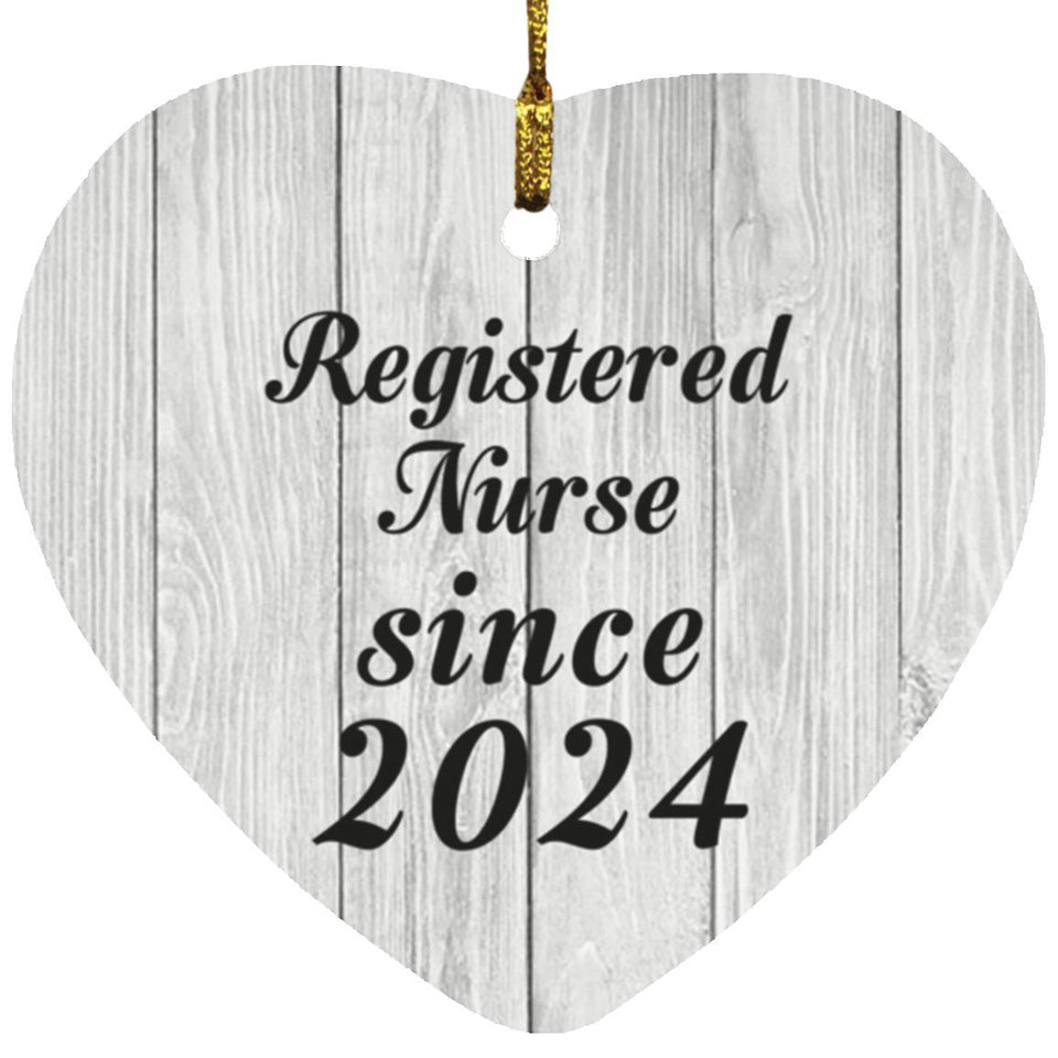 Registered Nurse Since 2024 - Heart Ornament F