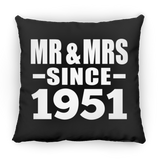 73rd Anniversary Mr & Mrs Since 1951 - Throw Pillow Black