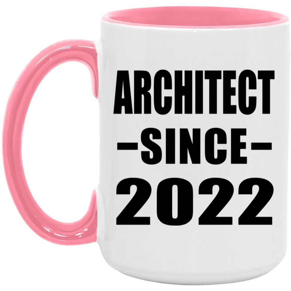 Architect Since 2022 - 15oz Accent Mug Pink