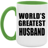 World's Greatest Husband - 15oz Accent Mug Green