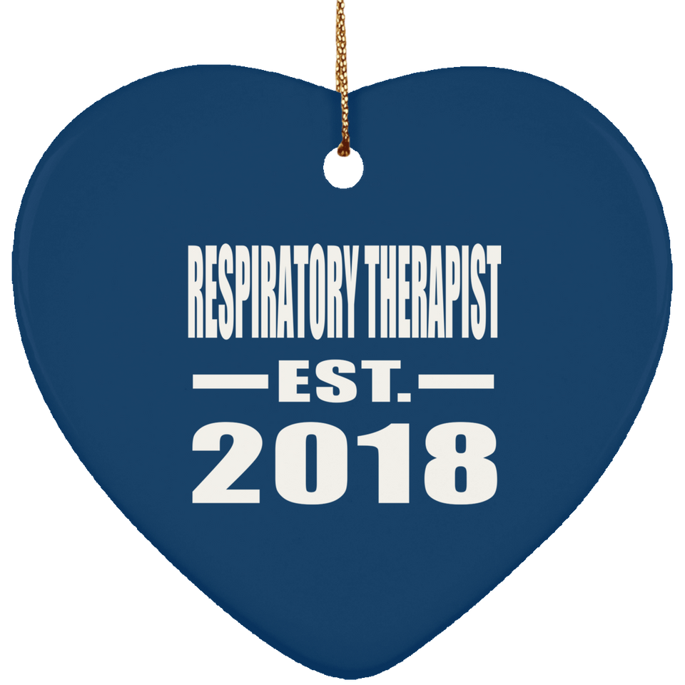 Respiratory Therapist Established EST. 2018 - Heart Ornament