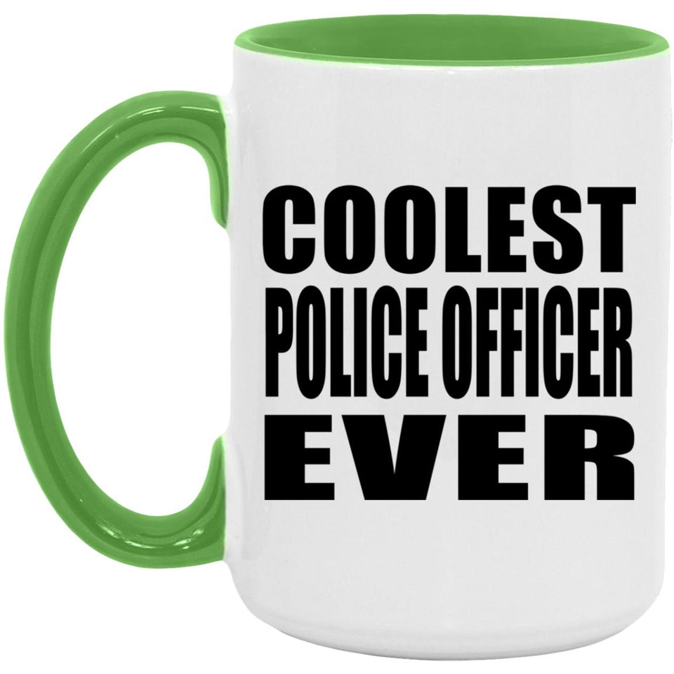 Coolest Police Officer Ever - 15oz Accent Mug Green
