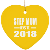 Step Mum Established EST. 2018 - Heart Ornament